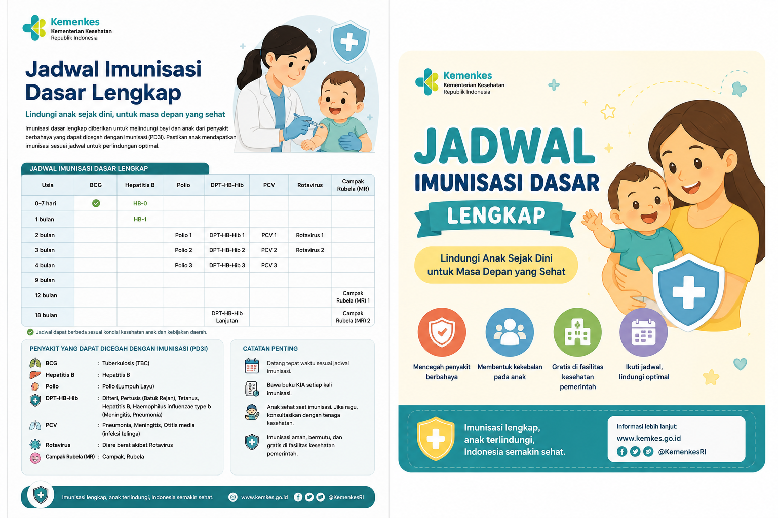 Jadwal Imunisasi Dasar Lengkap